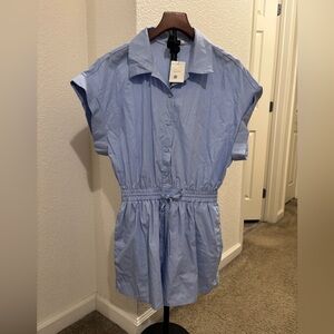 IDEM DITTO Casual Blue Button-Up Romper